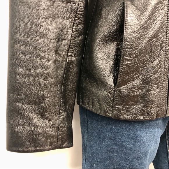 Jones New York Black Leather Jacket - Picture 6 of 16